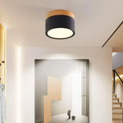 Plafonnier LED noir et bois moderne scandinave | POSU