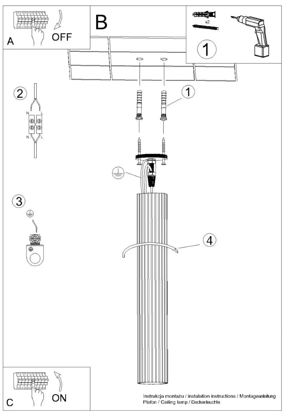 Plafonnier LED noir aluminium design moderne | KEGIGO