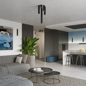 Plafonnier LED noir aluminium design moderne | GISELI