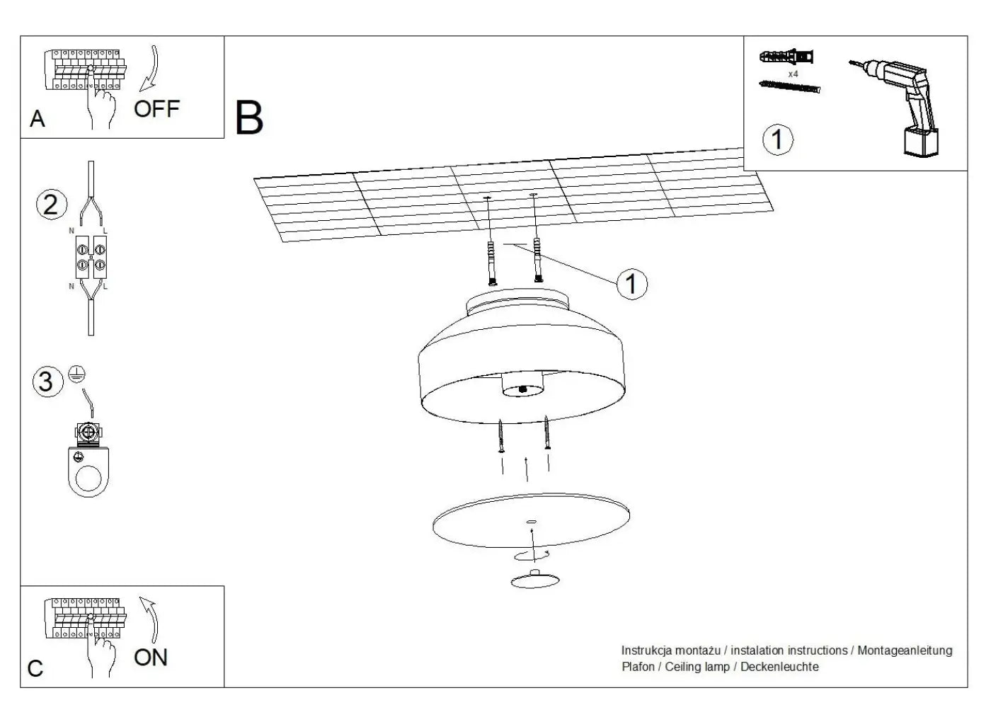 Plafonnier LED noir minimaliste acier | MARE