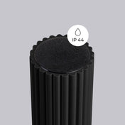 Plafonnier LED noir globe opalin IP44 | FODAHAN
