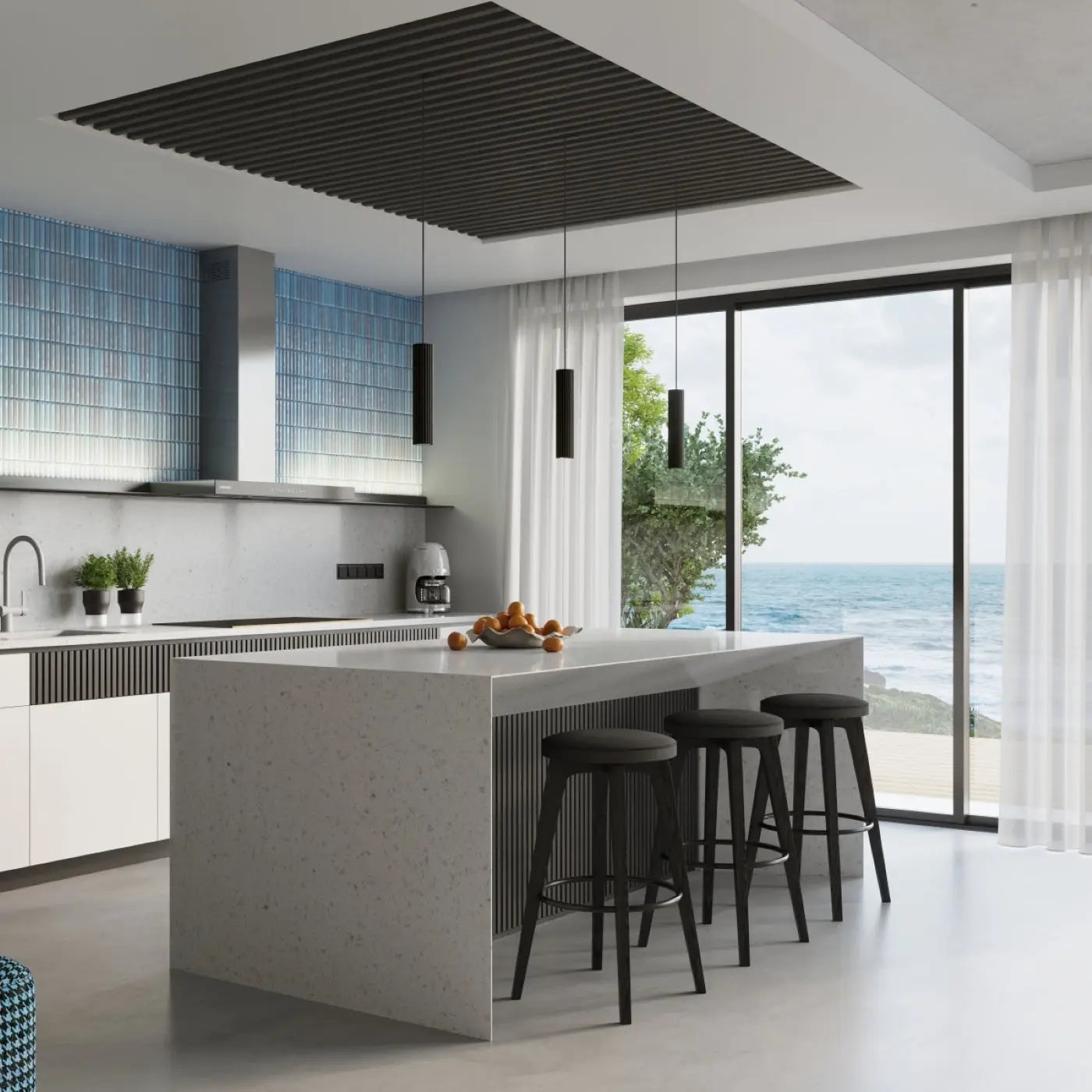 Plafonnier LED noir aluminium minimaliste | ROTI