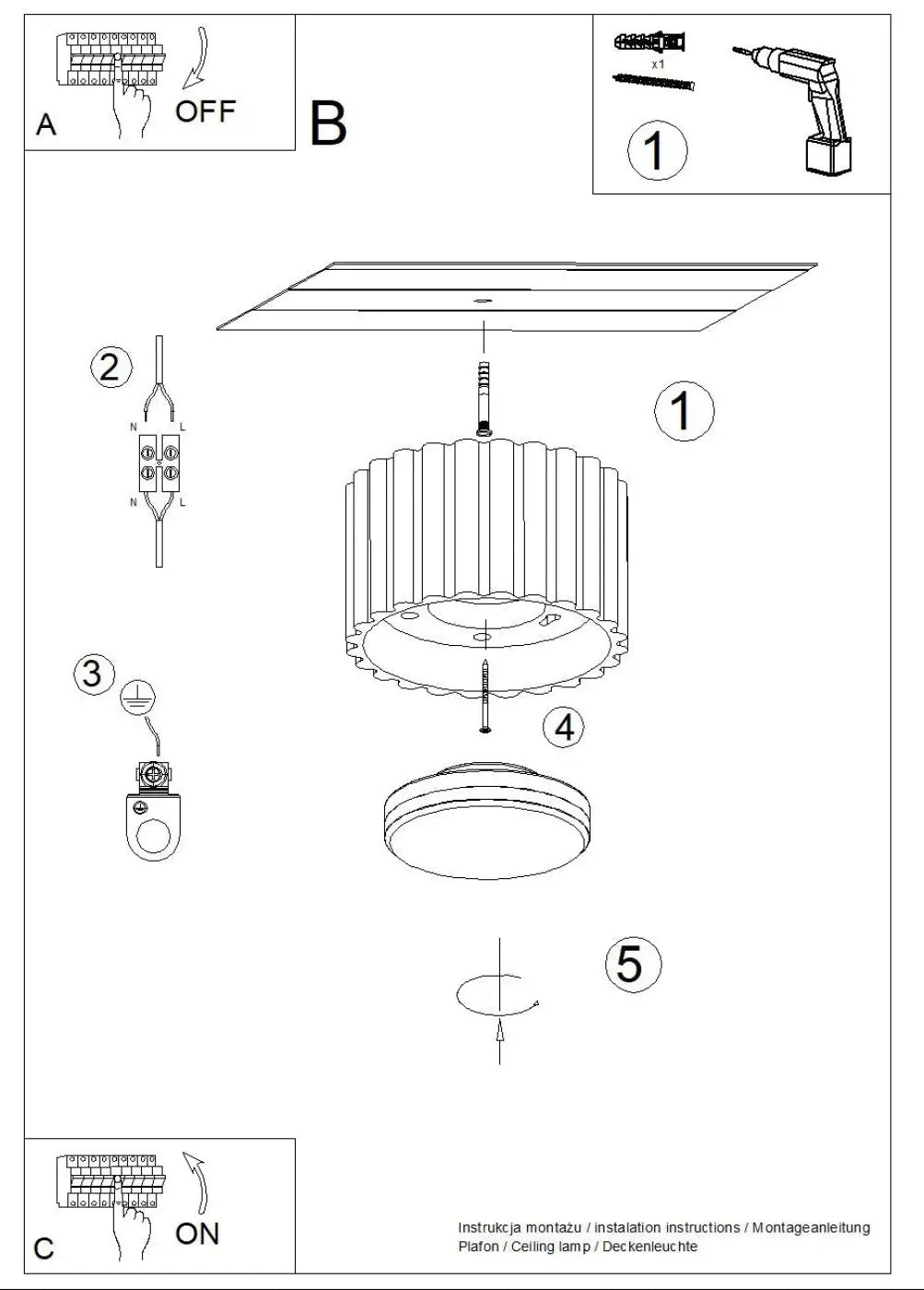 Plafonnier LED outremer scandinave | VEBIZI