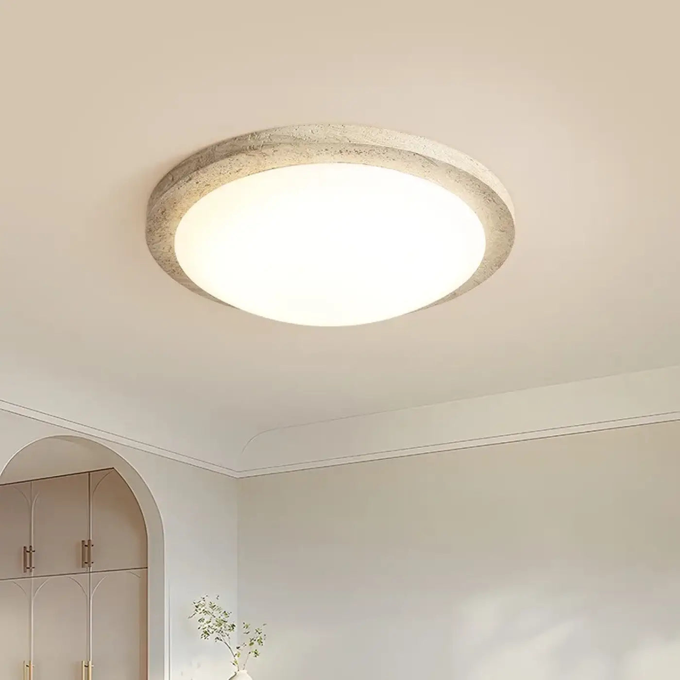 Plafonnier LED beige moderne scandinave | NUGUK