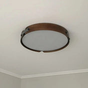 Plafonnier LED bois et cuir scandinave | GOMOFIK
