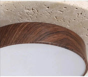Plafonnier LED bois rond scandinave | LUZU