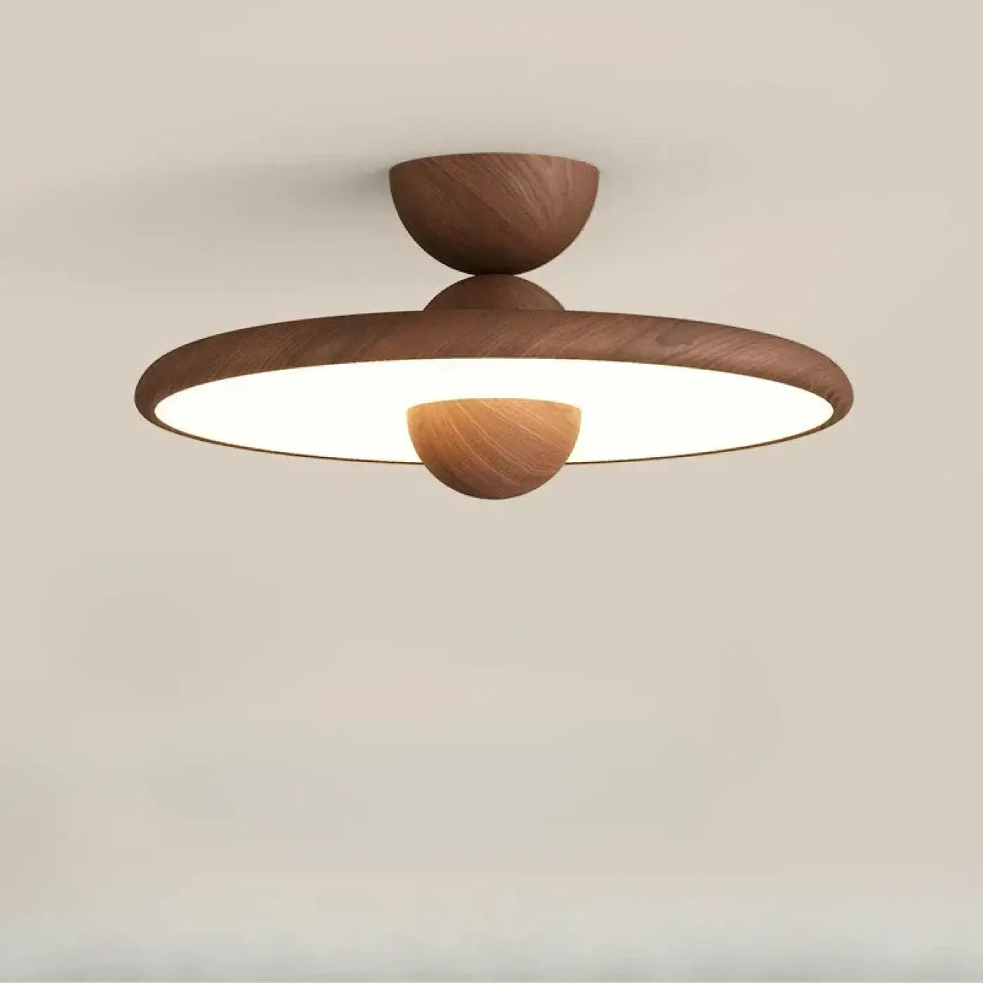Plafonnier LED bois rond scandinave design | NUROPE