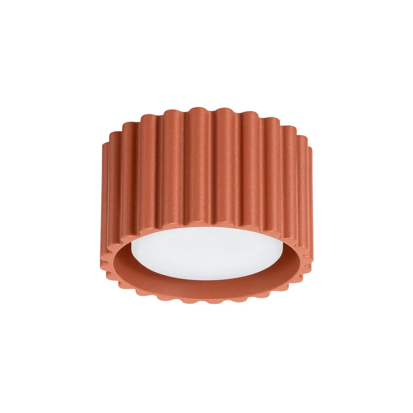 Plafonnier LED rouge ocre aluminium minimaliste | RADAPE