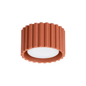 Plafonnier LED rouge ocre aluminium minimaliste | RADAPE