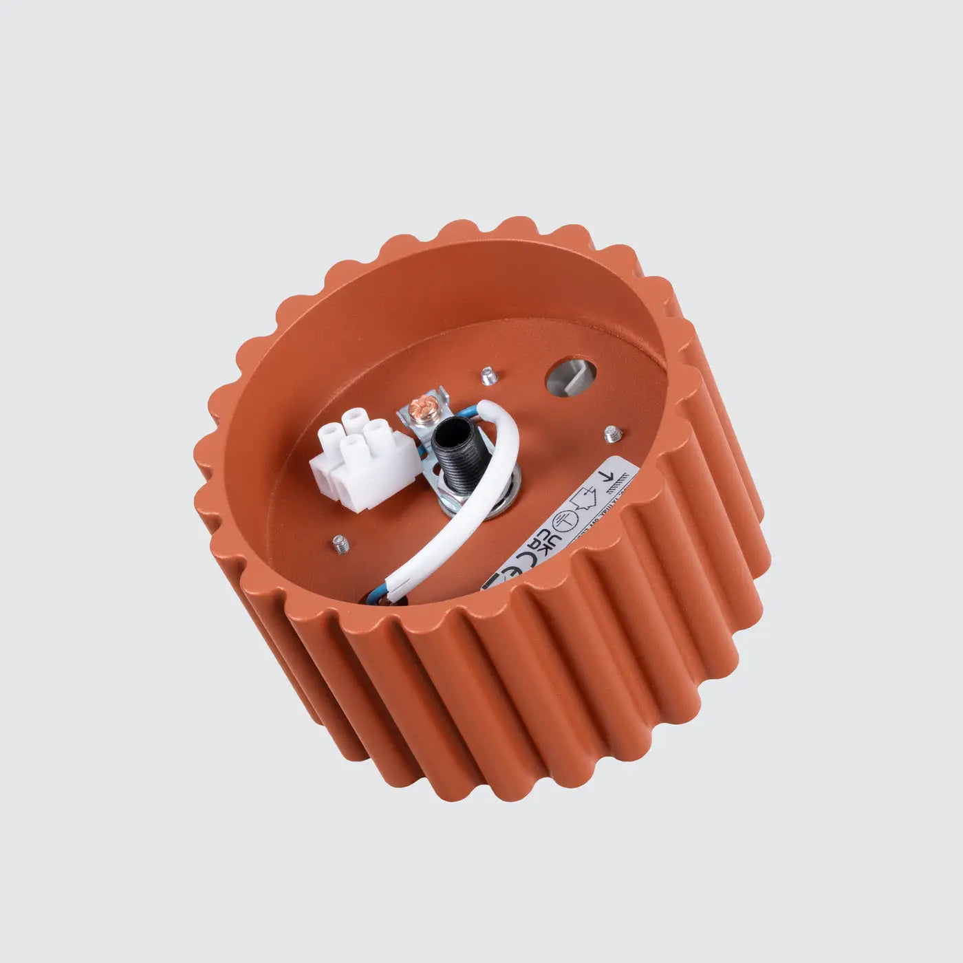 Plafonnier LED rouge ocre aluminium minimaliste | RADAPE