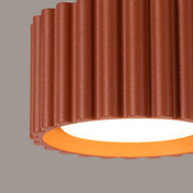 Plafonnier LED rouge ocre aluminium minimaliste | RADAPE