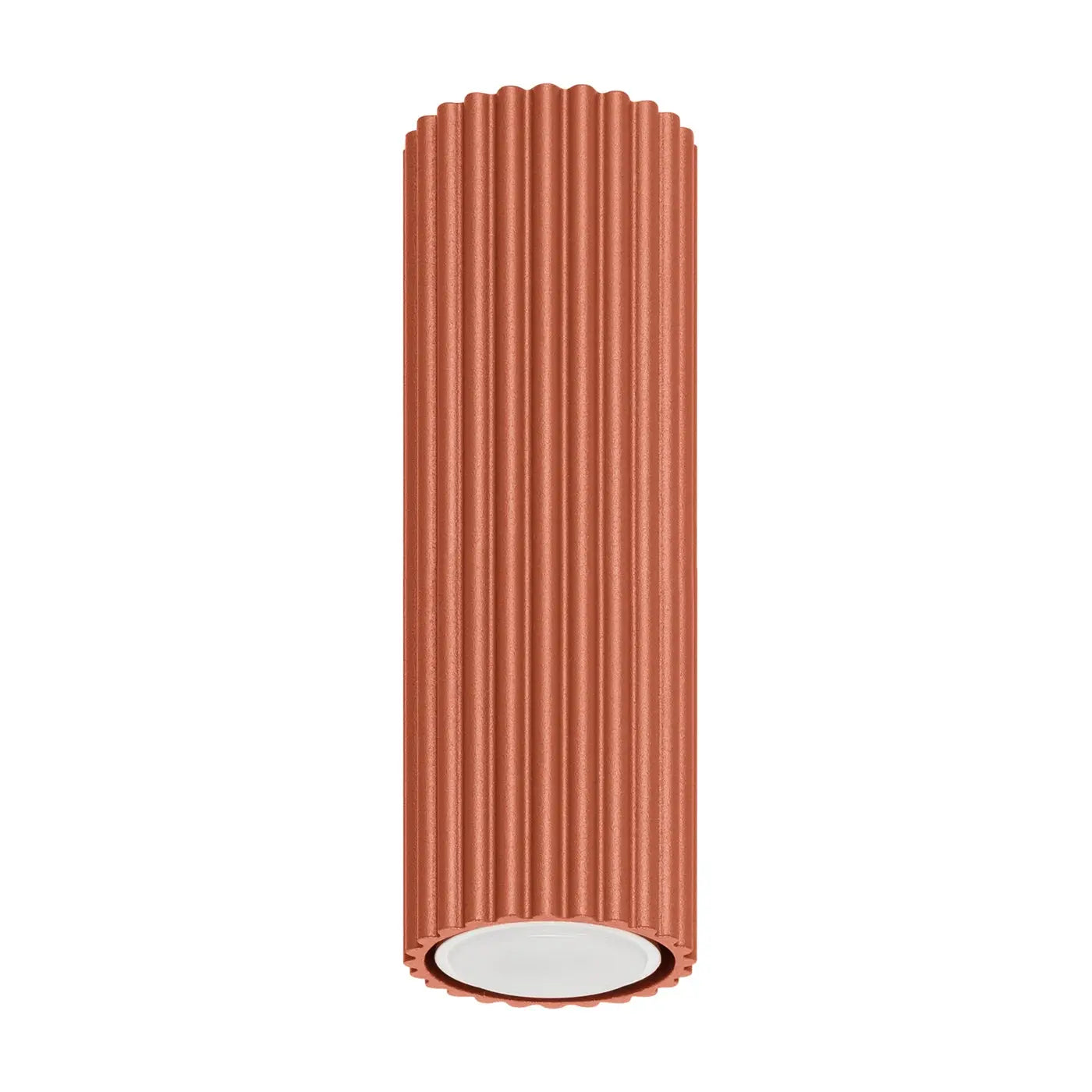 Plafonnier LED rouge ocre aluminium minimaliste | REBE