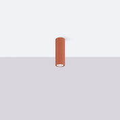 Plafonnier LED rouge ocre aluminium minimaliste | REBE