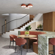Plafonnier LED rouge ocre moderne | MAGULU