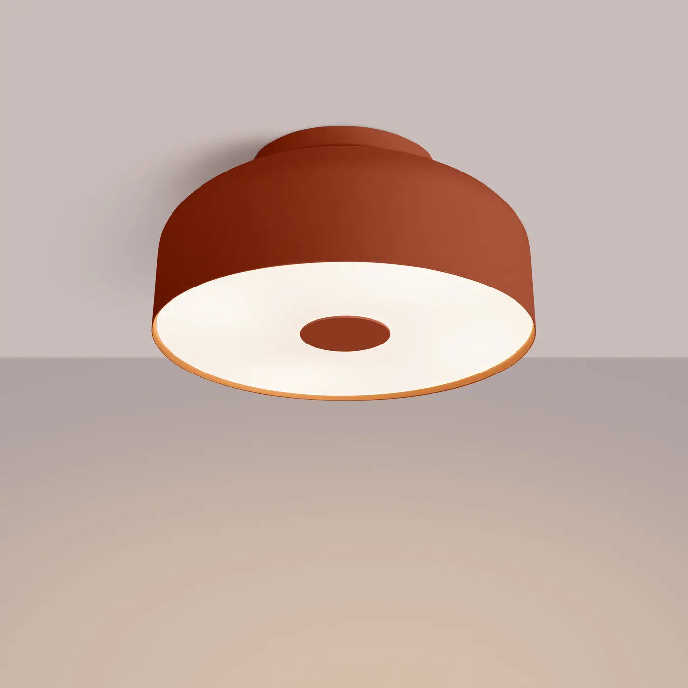 Plafonnier LED rouge ocre moderne | MAGULU
