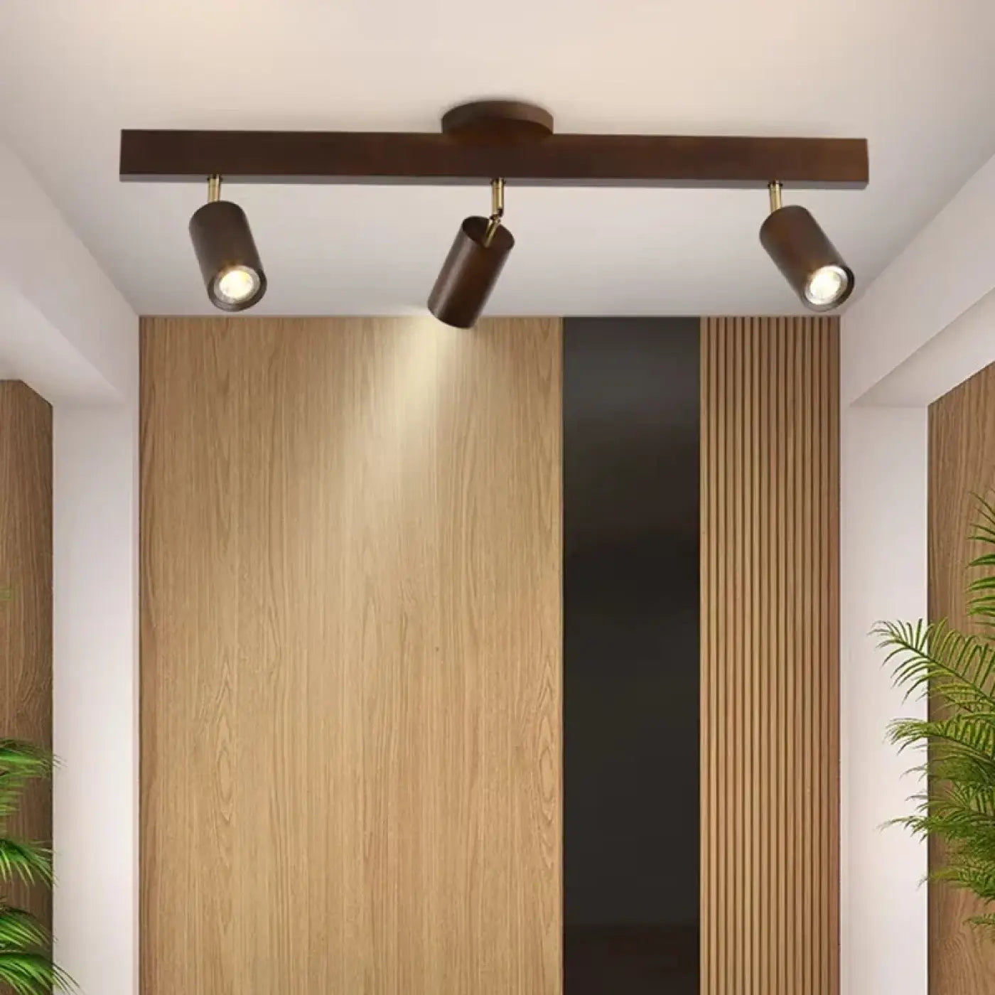 Plafonnier LED bois marron scandinave | FUTISU