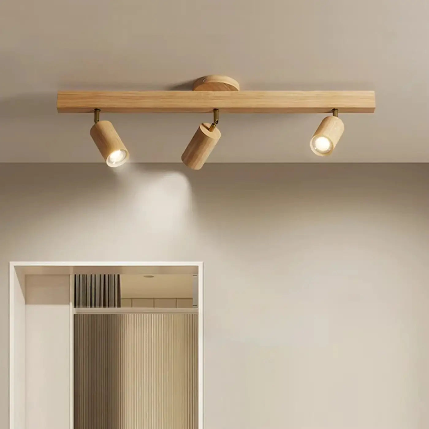 Plafonnier LED bois marron scandinave | FUTISU
