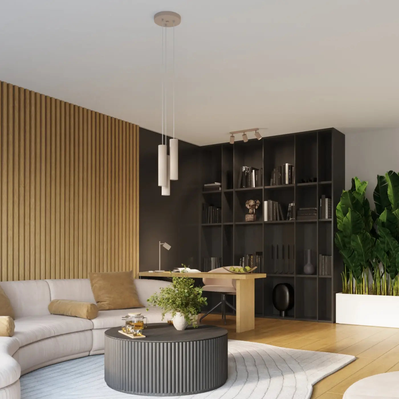Plafonnier LED taupe scandinave minimaliste | HEHA