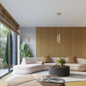 Plafonnier LED taupe aluminium minimaliste | PAMAMU