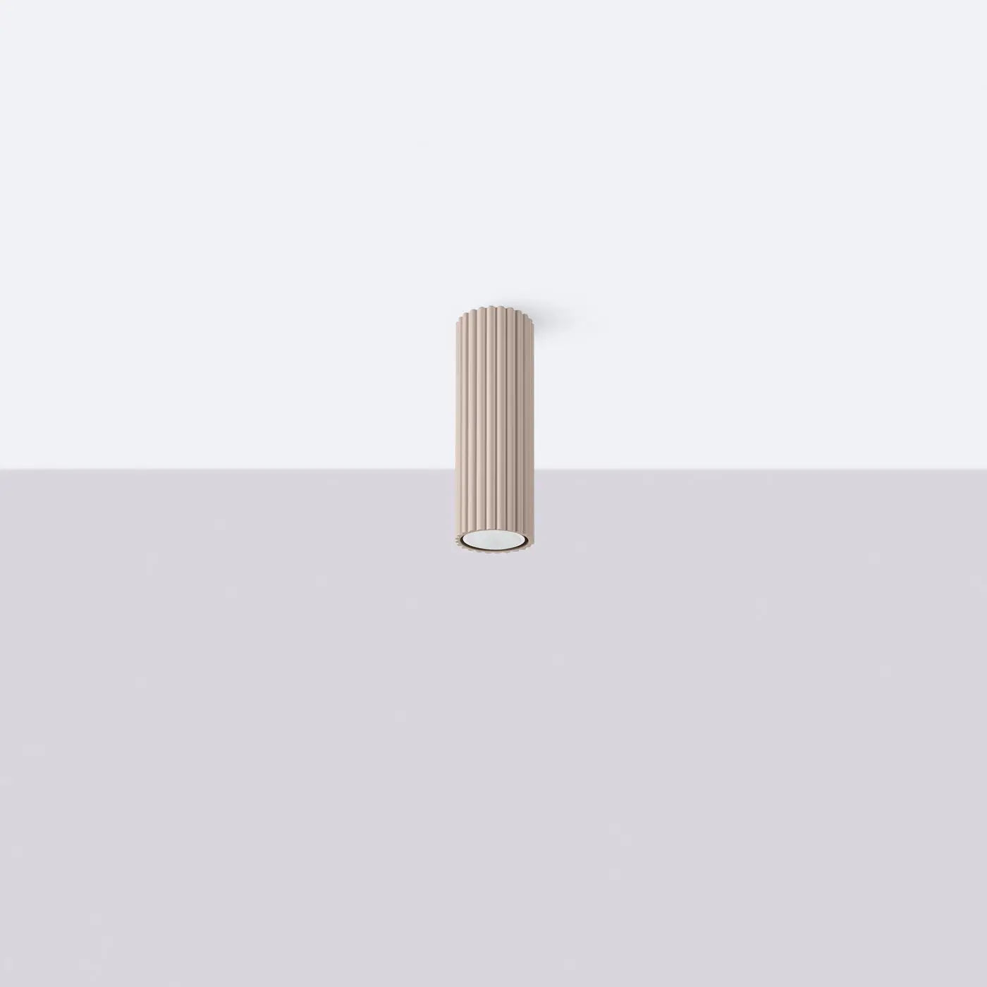 Plafonnier LED taupe aluminium minimaliste | PAMAMU