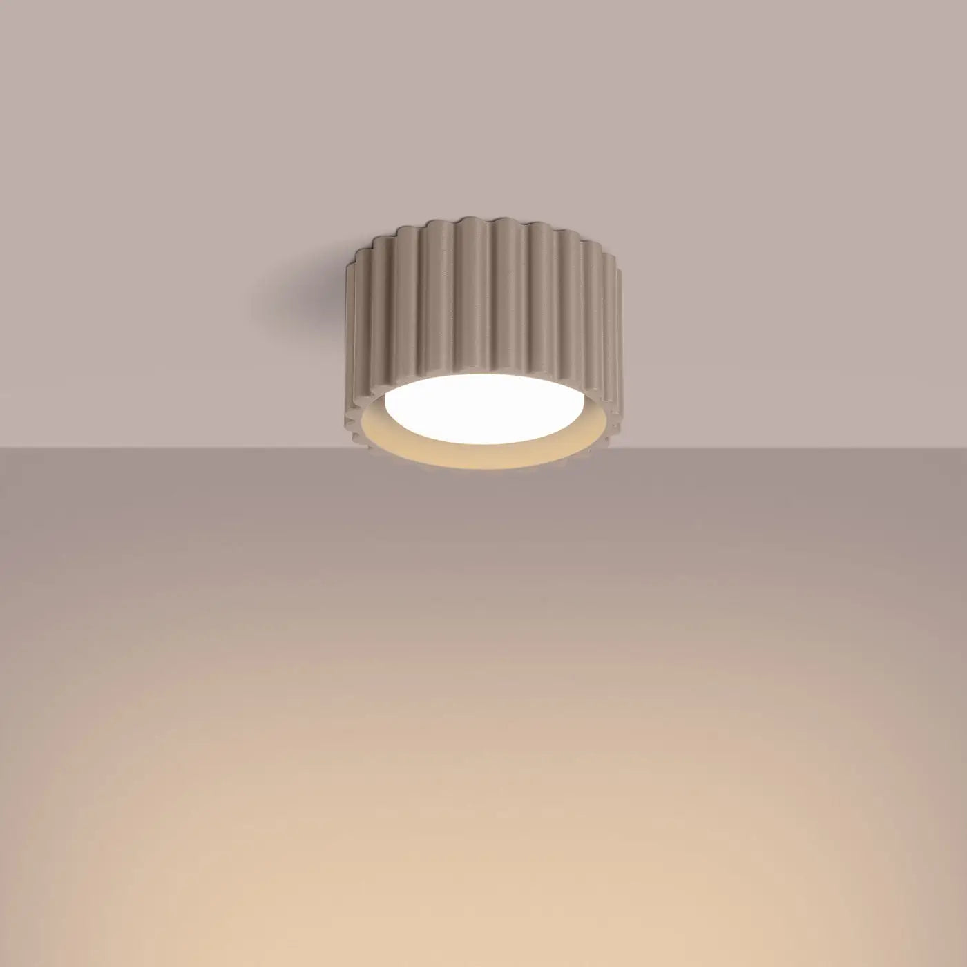 Plafonnier LED taupe aluminium minimaliste | BIGONE