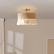 Plafonnier LED tissu beige moderne dimmable | PIGIGI
