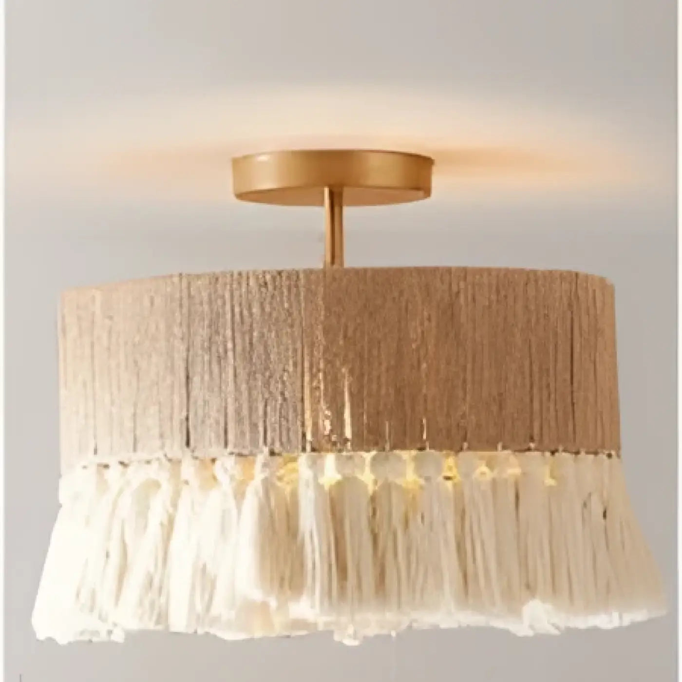 Plafonnier LED tissu beige moderne dimmable | PIGIGI