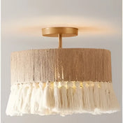 Plafonnier LED tissu beige moderne dimmable | PIGIGI