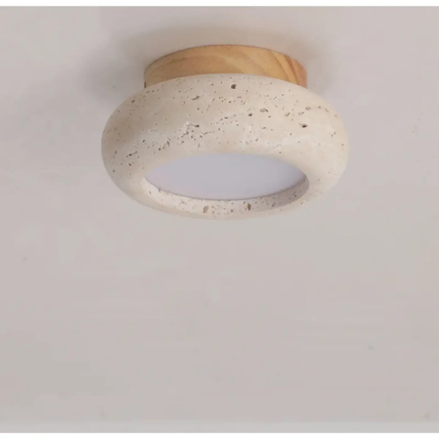 Plafonnier LED pierre et bois moderne | MIHO