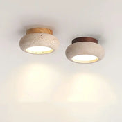 Plafonnier LED pierre et bois moderne | MIHO
