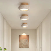 Plafonnier LED pierre et bois moderne | MIHO