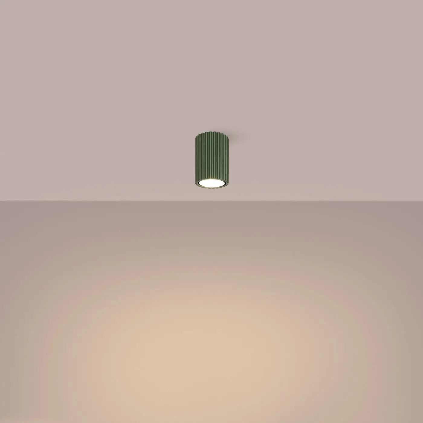 Plafonnier LED vert olive design scandinave | BEDEZI