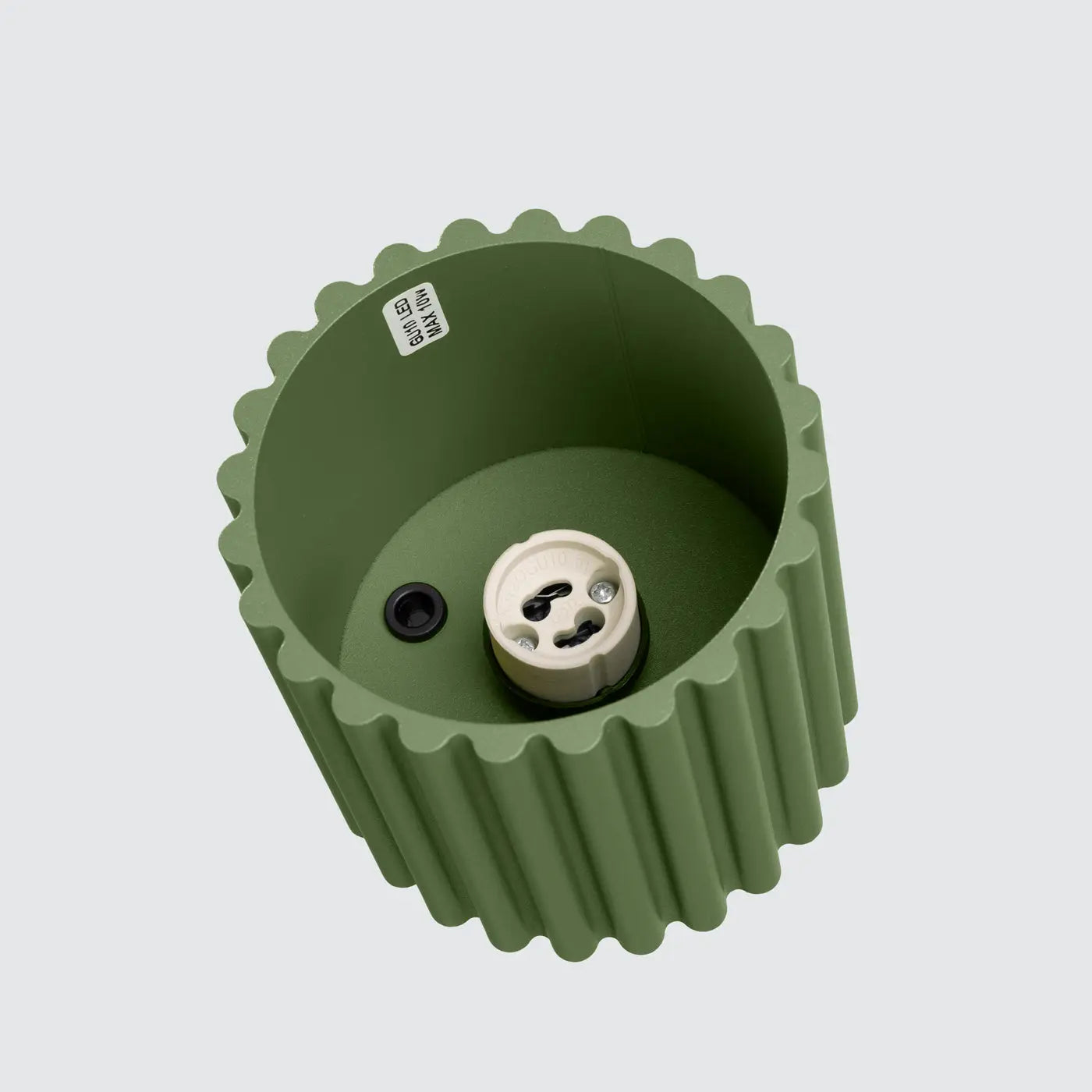 Plafonnier LED vert olive aluminium minimaliste | DUTIBO