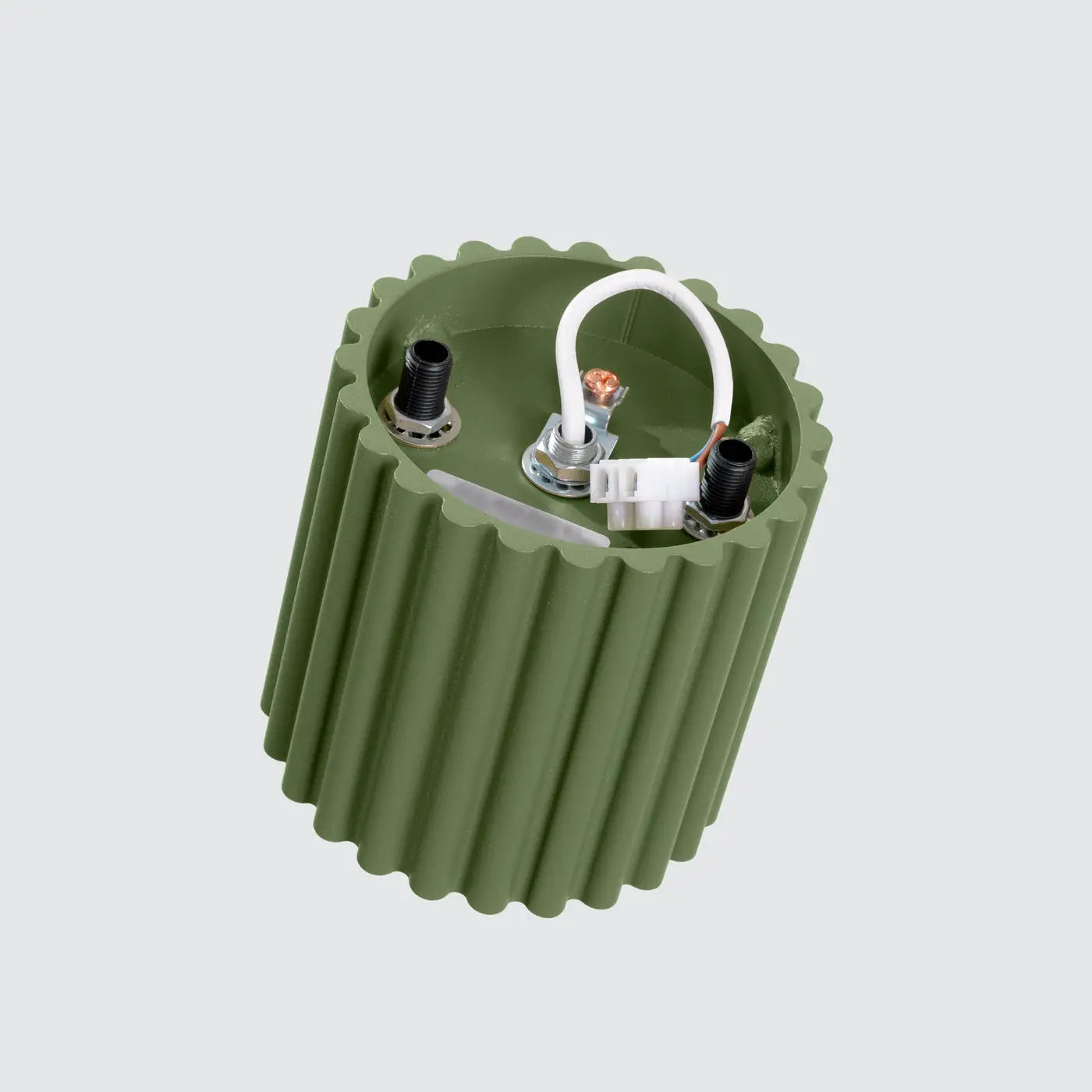 Plafonnier LED vert olive aluminium minimaliste | DUTIBO