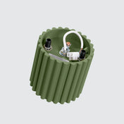 Plafonnier LED vert olive aluminium minimaliste | DUTIBO