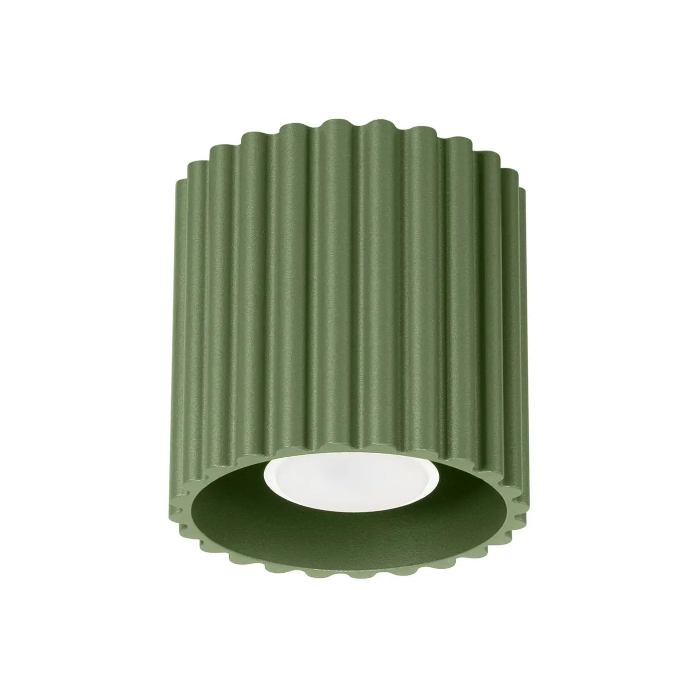 Plafonnier LED vert olive aluminium minimaliste | DUTIBO
