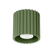 Plafonnier LED vert olive aluminium minimaliste | DUTIBO