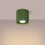 Plafonnier LED vert olive aluminium minimaliste | DUTIBO