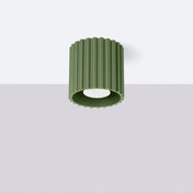 Plafonnier LED vert olive aluminium minimaliste | DUTIBO