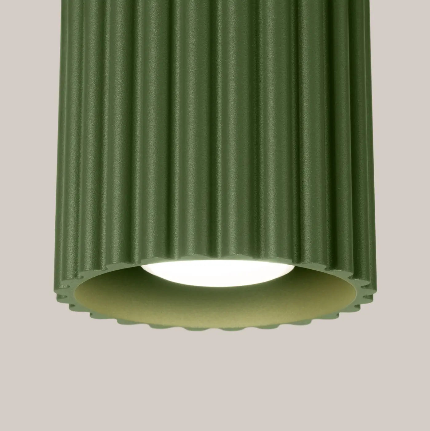 Plafonnier LED vert olive aluminium minimaliste | DUTIBO