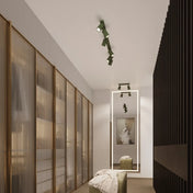 Plafonnier LED vert olive aluminium moderne | TOFOS