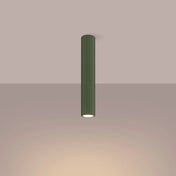 Plafonnier LED vert olive aluminium moderne | KEZALE