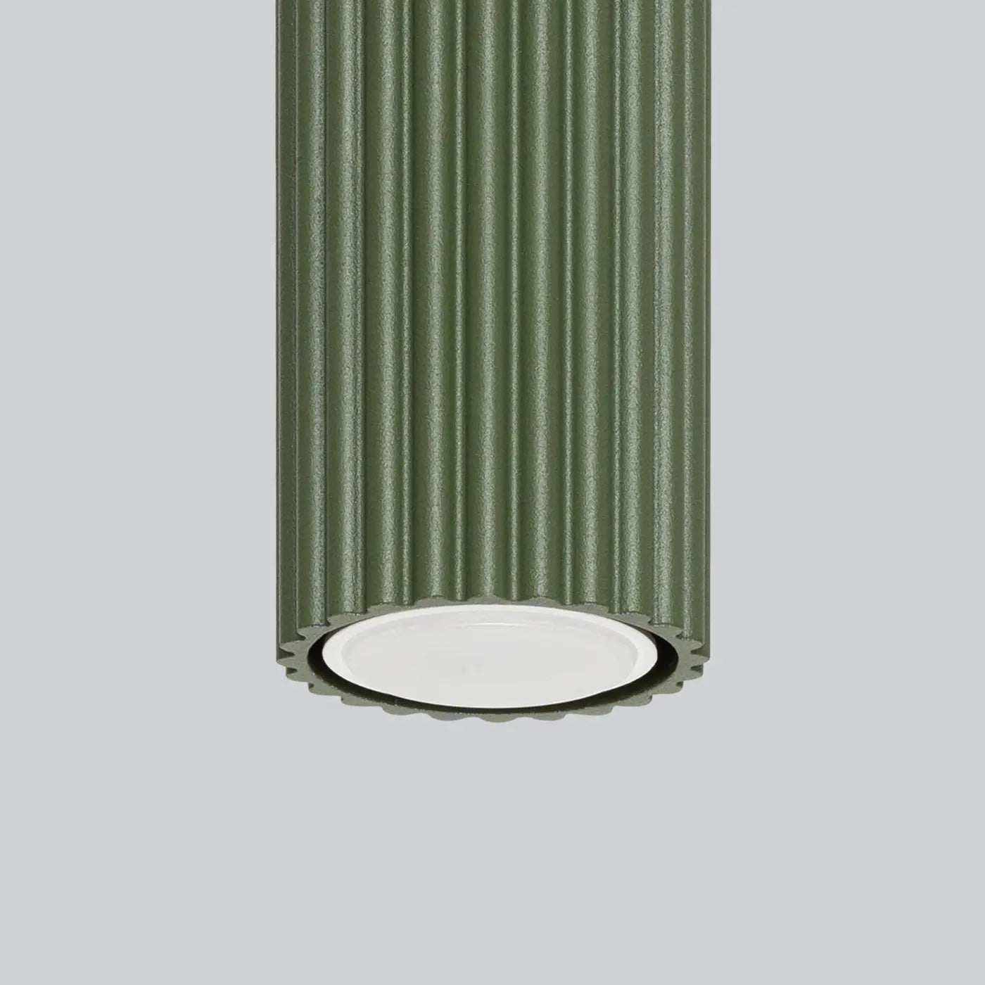Plafonnier LED vert olive aluminium moderne | KEZALE