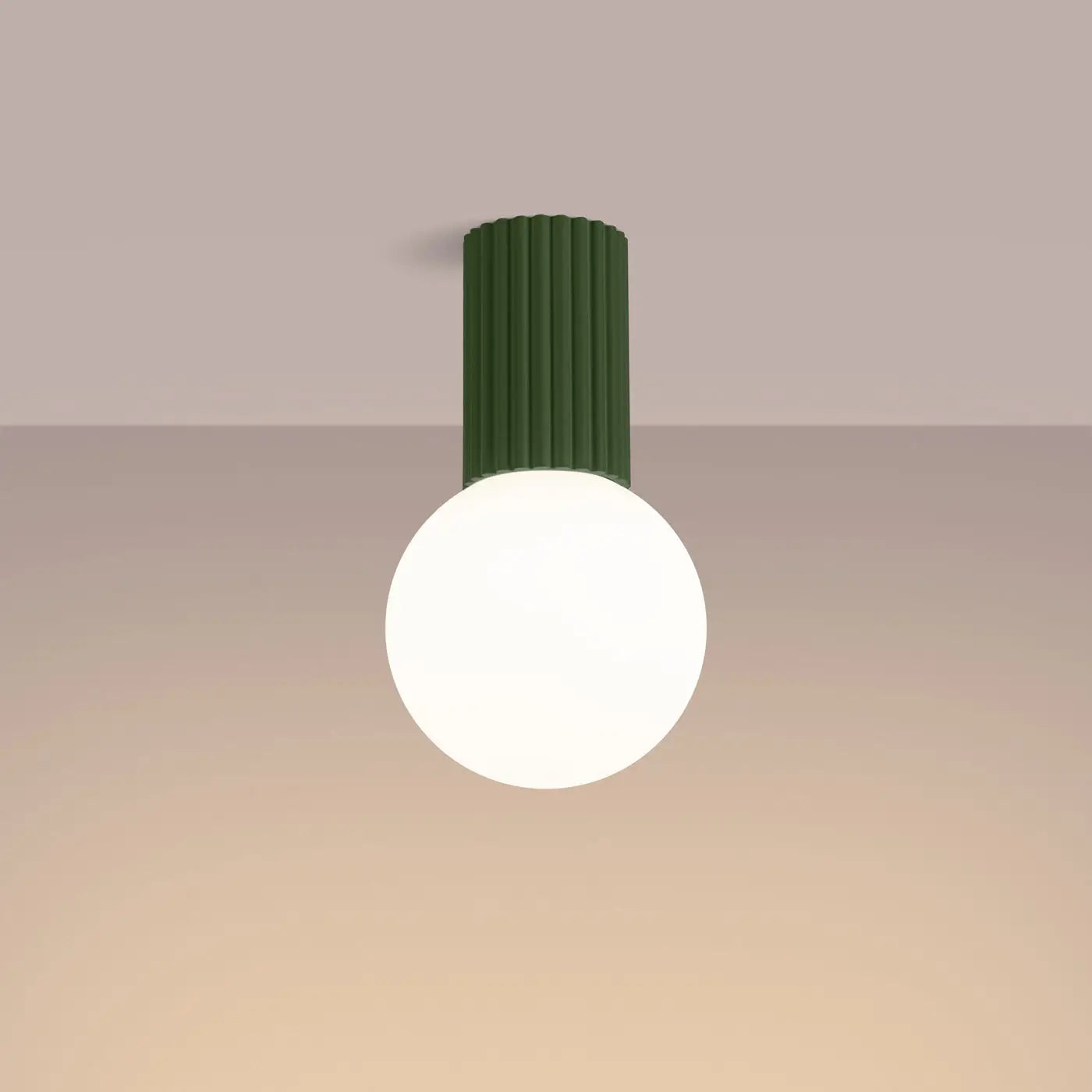 Plafonnier LED vert olive design IP44 | DIHA