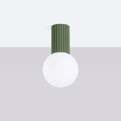 Plafonnier LED vert olive design IP44 | DIHA