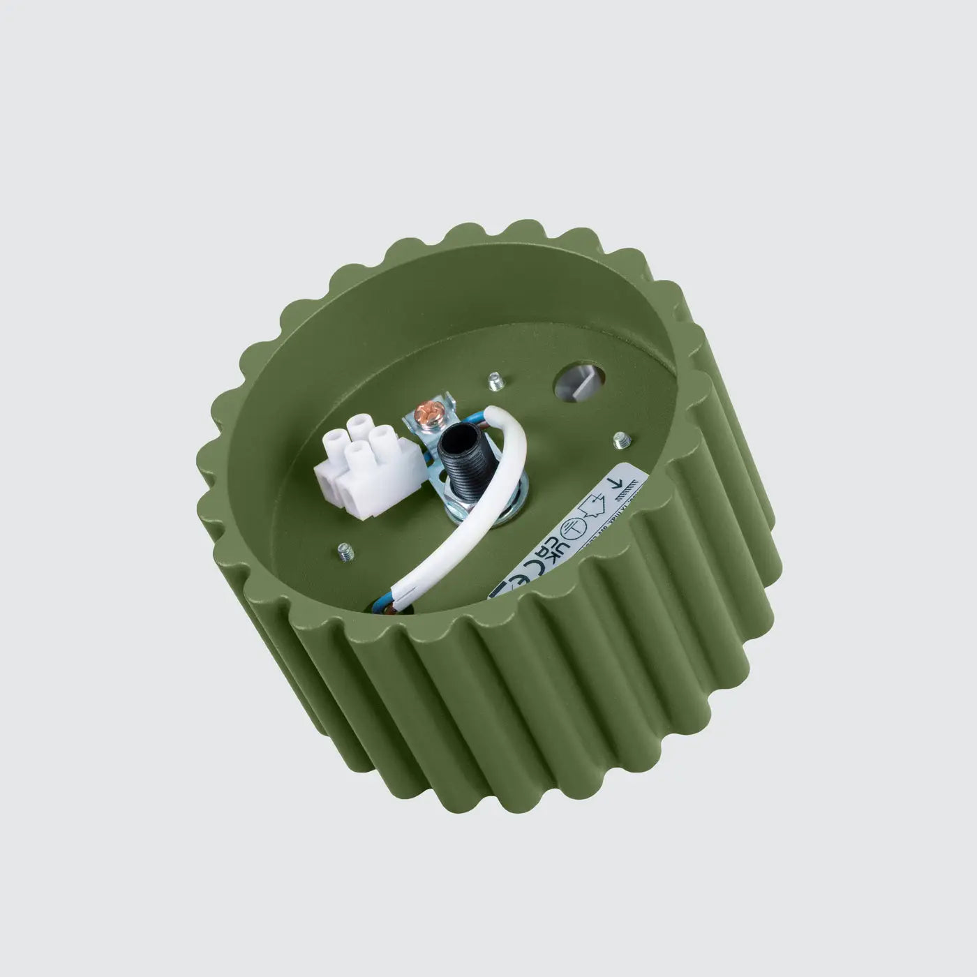 Plafonnier LED vert olive aluminium minimaliste | DUTIBO