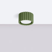 Plafonnier LED vert olive aluminium minimaliste | DUTIBO