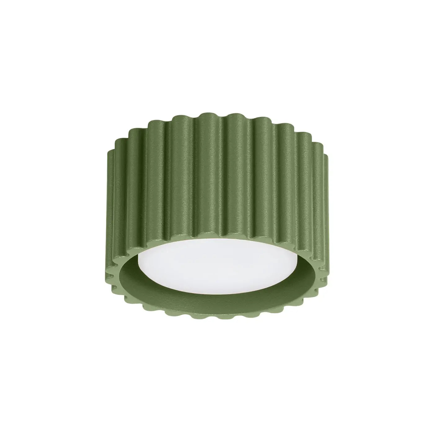 Plafonnier LED vert olive aluminium minimaliste | DUTIBO
