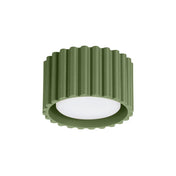 Plafonnier LED vert olive aluminium minimaliste | DUTIBO