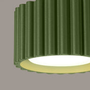 Plafonnier LED vert olive aluminium minimaliste | DUTIBO